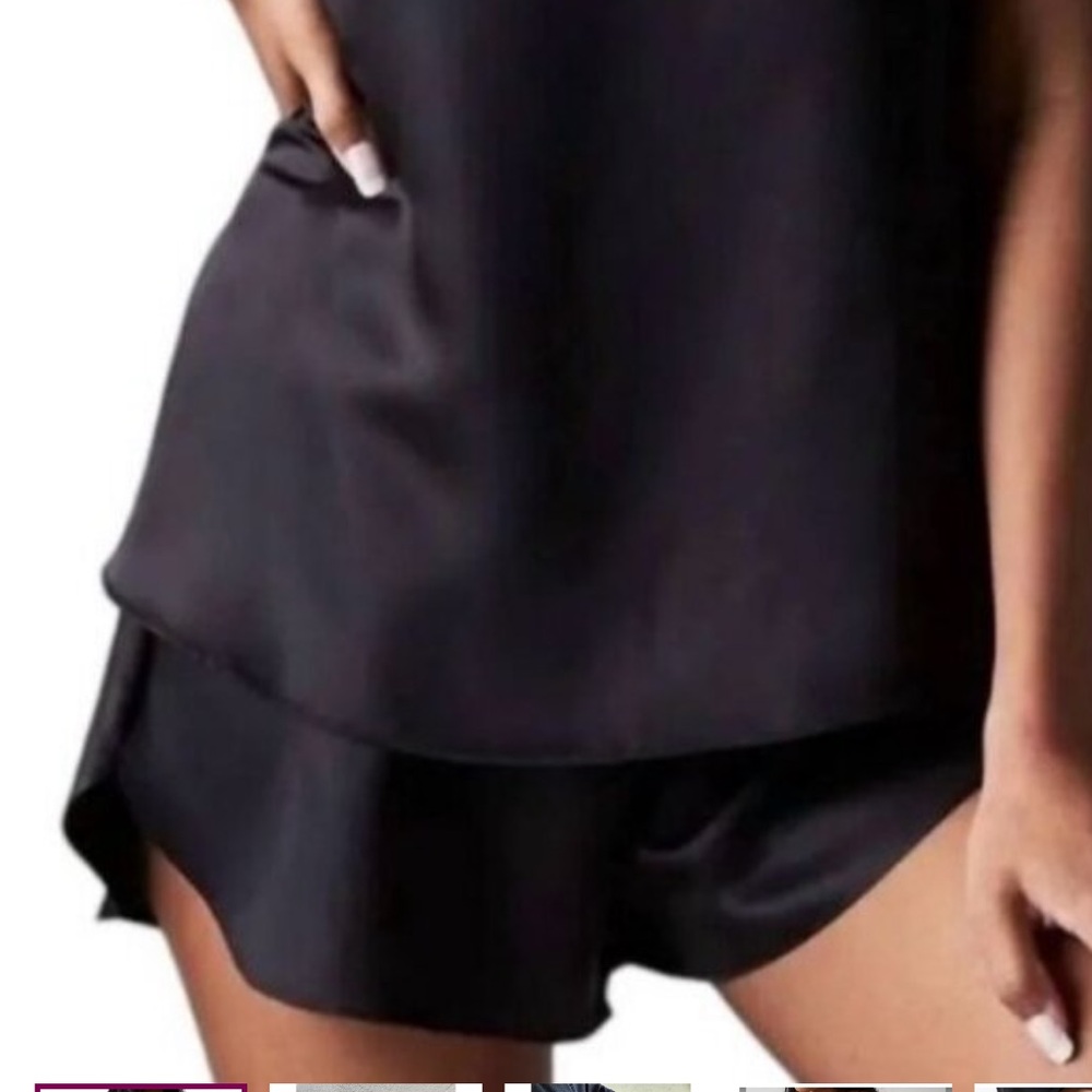 NEW Ettitude S Black Onyx 100% Clean Bamboo Shortie Shorts Lingerie PJ Lounge